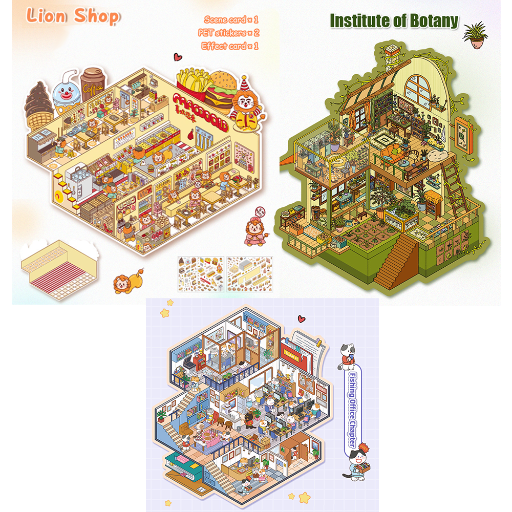 The Wild Syndicate DIY 3D Scene Stickers 3 Lovely Miniature Scenes