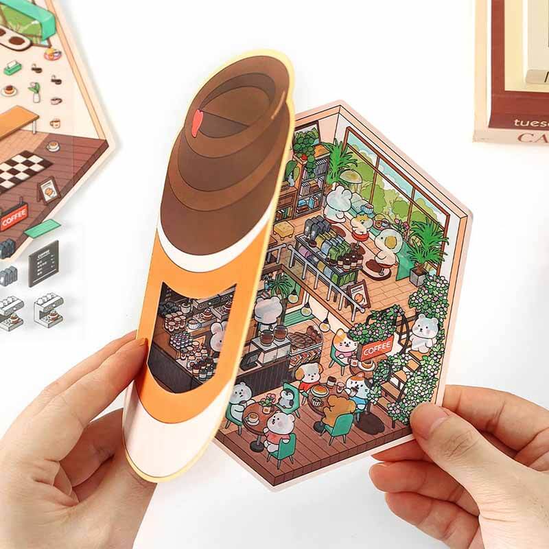 Fun Dessert House DIY 3D Scene Stickers - 3 Cute Miniature Scenes