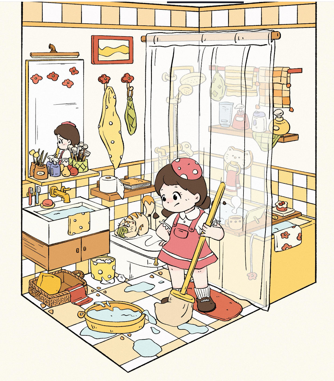 Little Girl DIY 3D Sticker Collection - 4 Cute Miniature Scenes