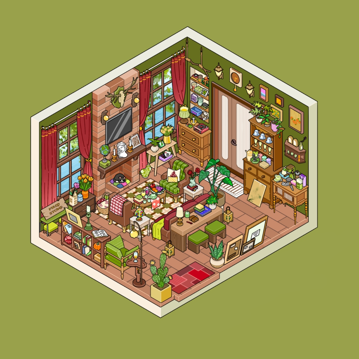 Field Stone DIY 3D Sticker Collection - 3 Cute Miniature Scenes