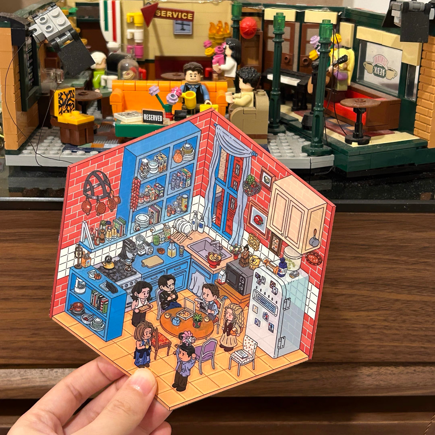 Friends Welcome to the real world DIY 3D Scene Stickers 3 Cute Miniature Scenes