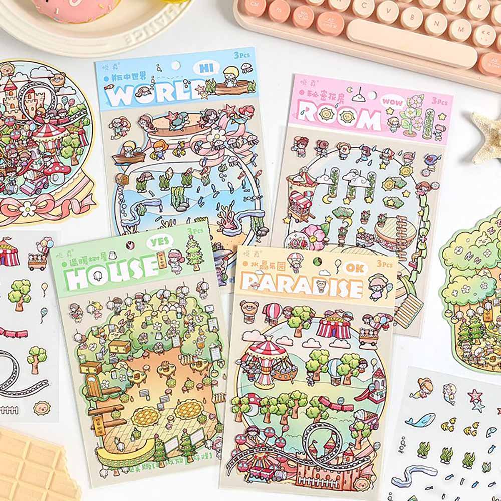 Realm of Dreams Scene Stickers - 4 Lovely Miniature Scenes