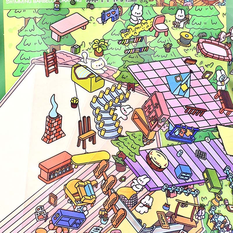 Fantasy House 1.0 DIY 3D Scene Stickers 2 Cute Miniature Scenes