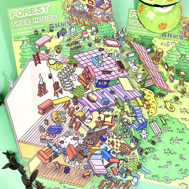 Fantasy House 1.0 DIY 3D Scene Stickers 2 Cute Miniature Scenes