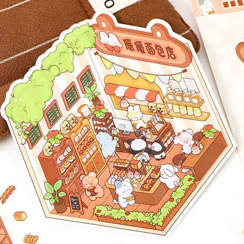 Fluffy Sweet Haven DIY 3D Scene Stickers 4 Cute Miniature Scenes