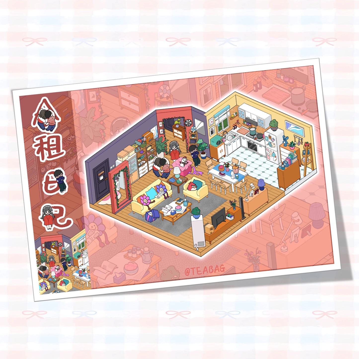 Shared living diary DIY 3D Sticker Collection - 2 Cute Miniature Scenes