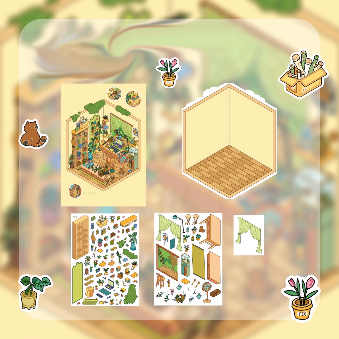 My Personal Workspace DIY 3D Sticker Collection - Cute Miniature Scenes