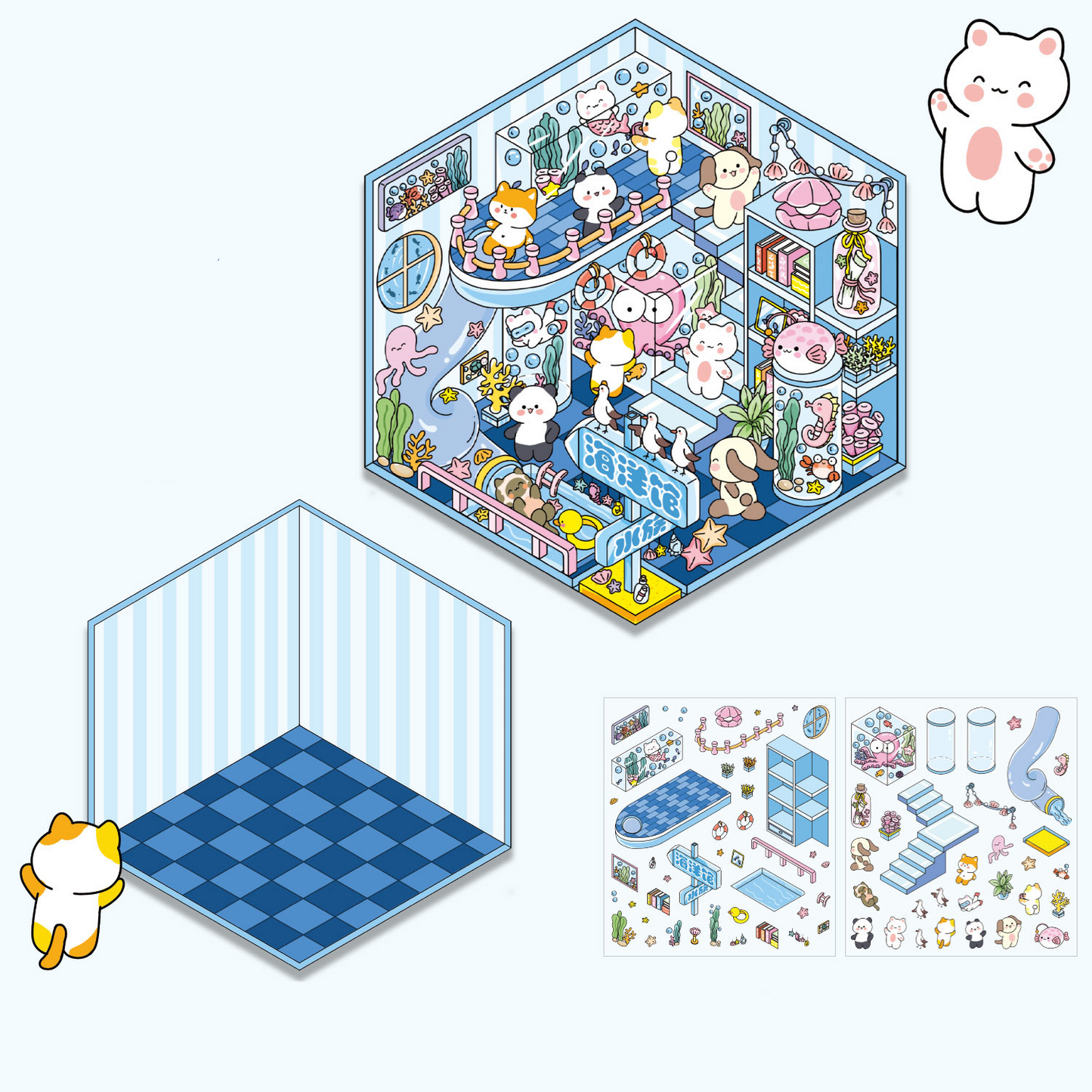 Puppy Life DIY 3D Sticker Collection - 14 Cute Miniature Scenes