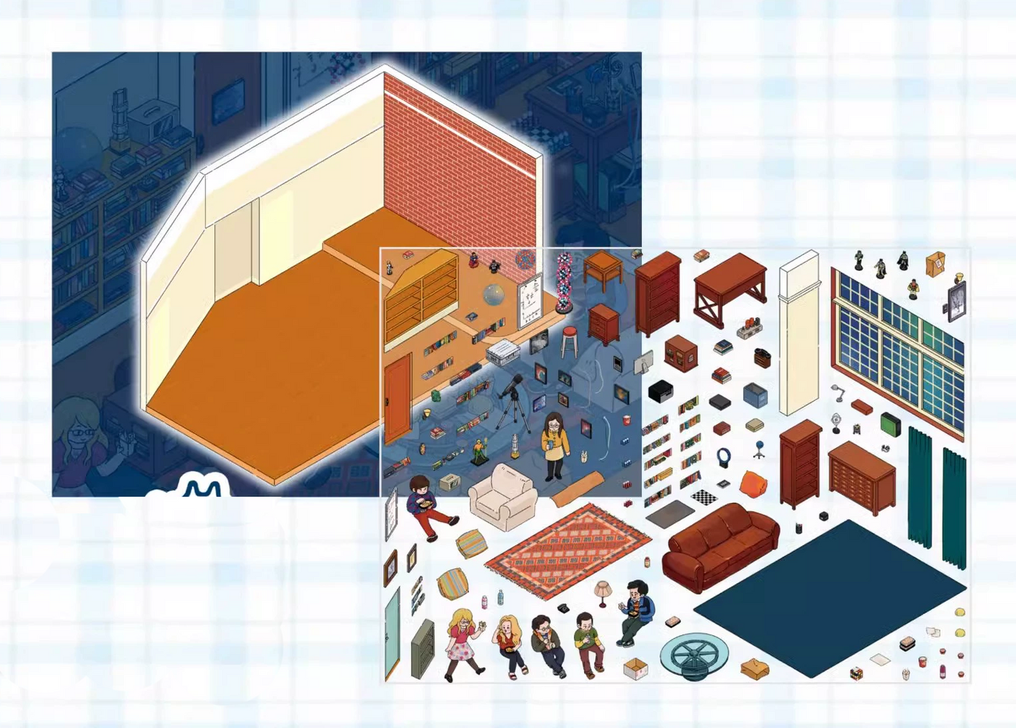 Shared living diary DIY 3D Sticker Collection - 2 Cute Miniature Scenes