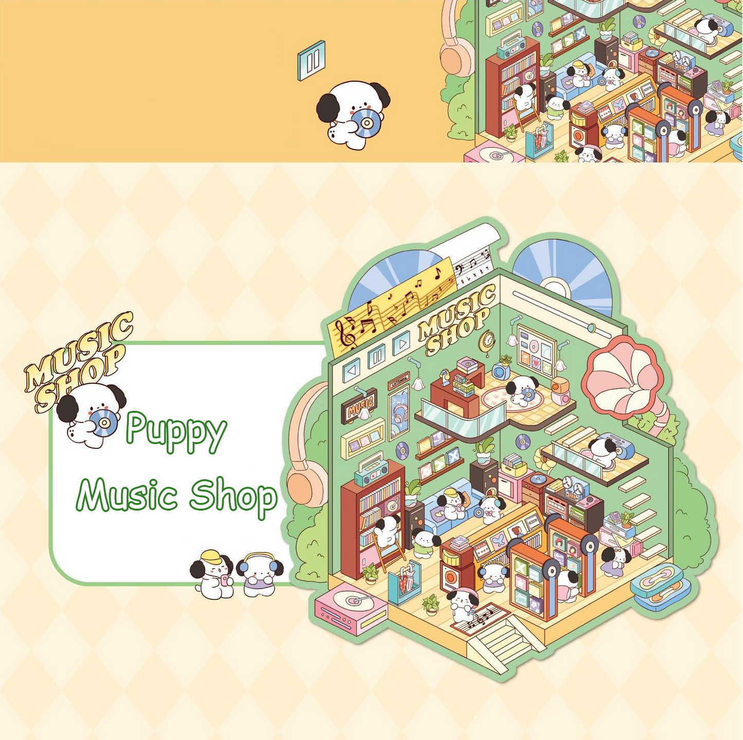 Landscaping indoor DIY 3D Sticker Collection 2 Cute Miniature Scenes- Bedroom Music