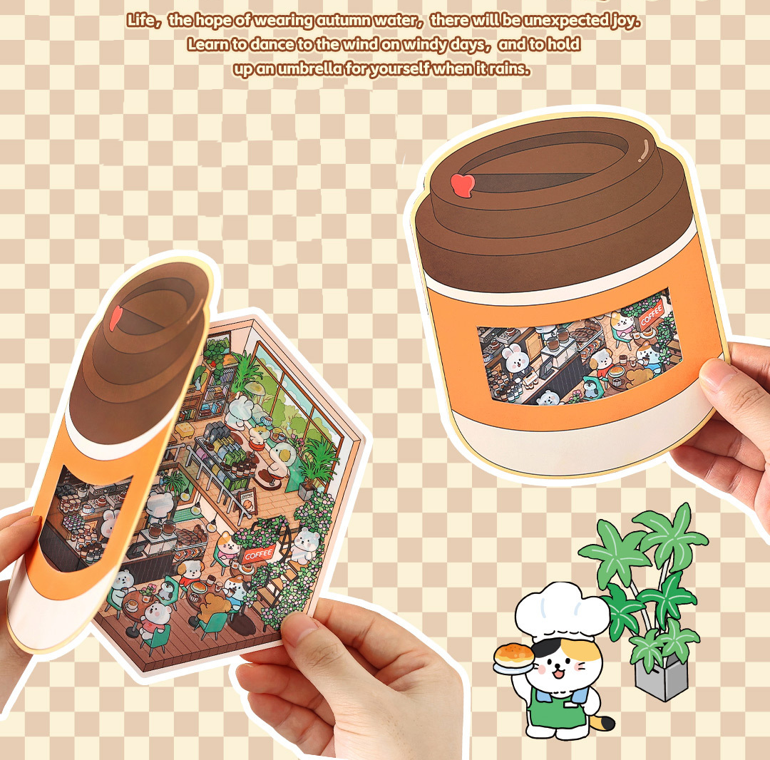 Fun Dessert House DIY 3D Scene Stickers - 3 Cute Miniature Scenes