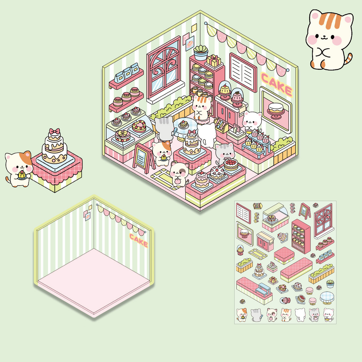 Puppy Life DIY 3D Sticker Collection - 14 Cute Miniature Scenes