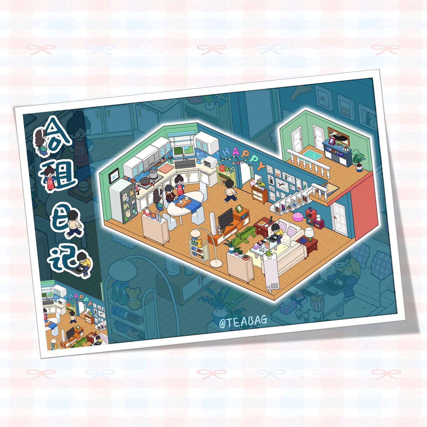 Shared living diary DIY 3D Sticker Collection - 2 Cute Miniature Scenes