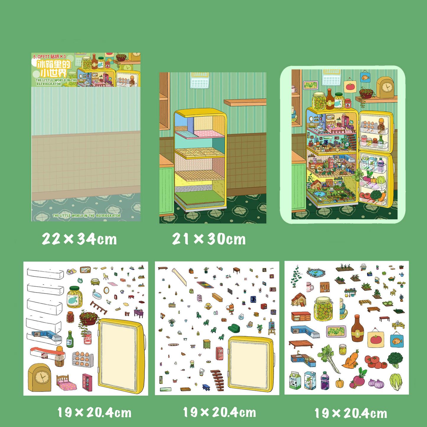 Adventures in the Fridge DIY 3D Sticker Collection - Cute Miniature Scenes