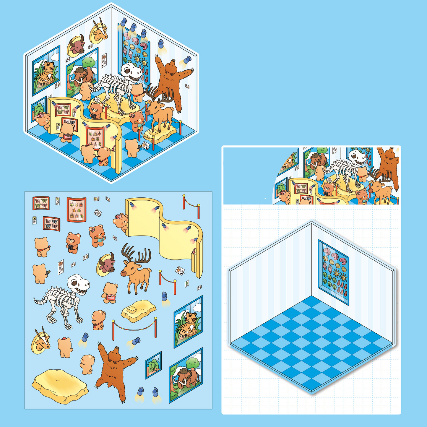 Puppy Life DIY 3D Sticker Collection - 14 Cute Miniature Scenes