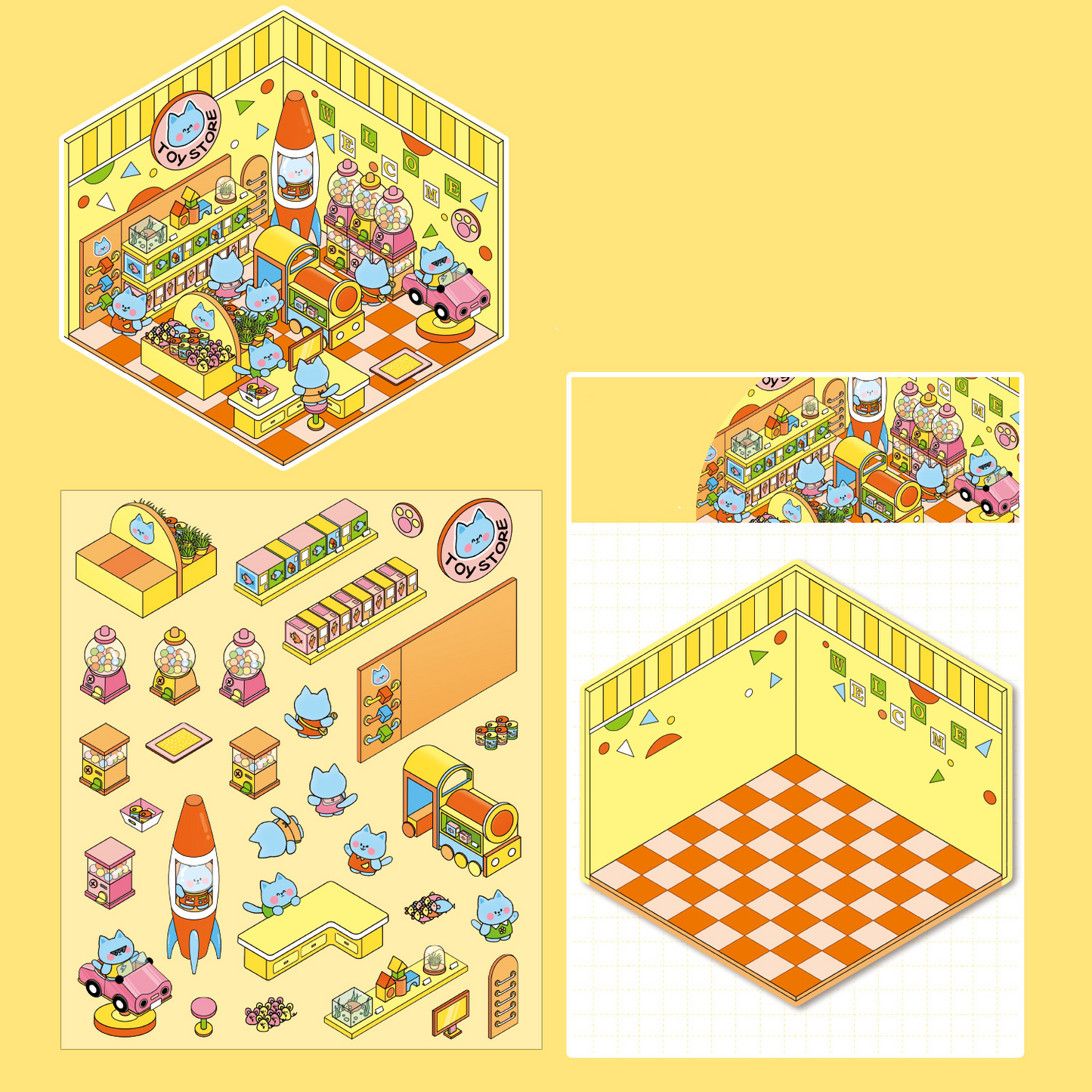 Puppy Life DIY 3D Sticker Collection - 14 Cute Miniature Scenes