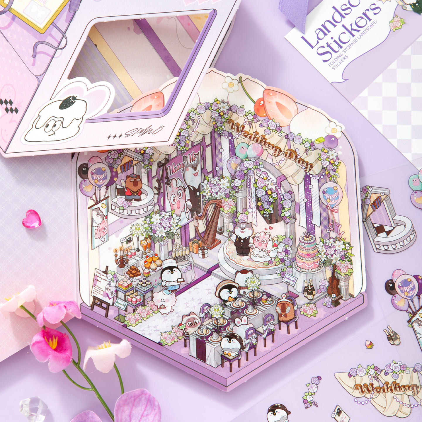 Wedding Collection DIY 3D Scene Stickers 9 Unique Designs