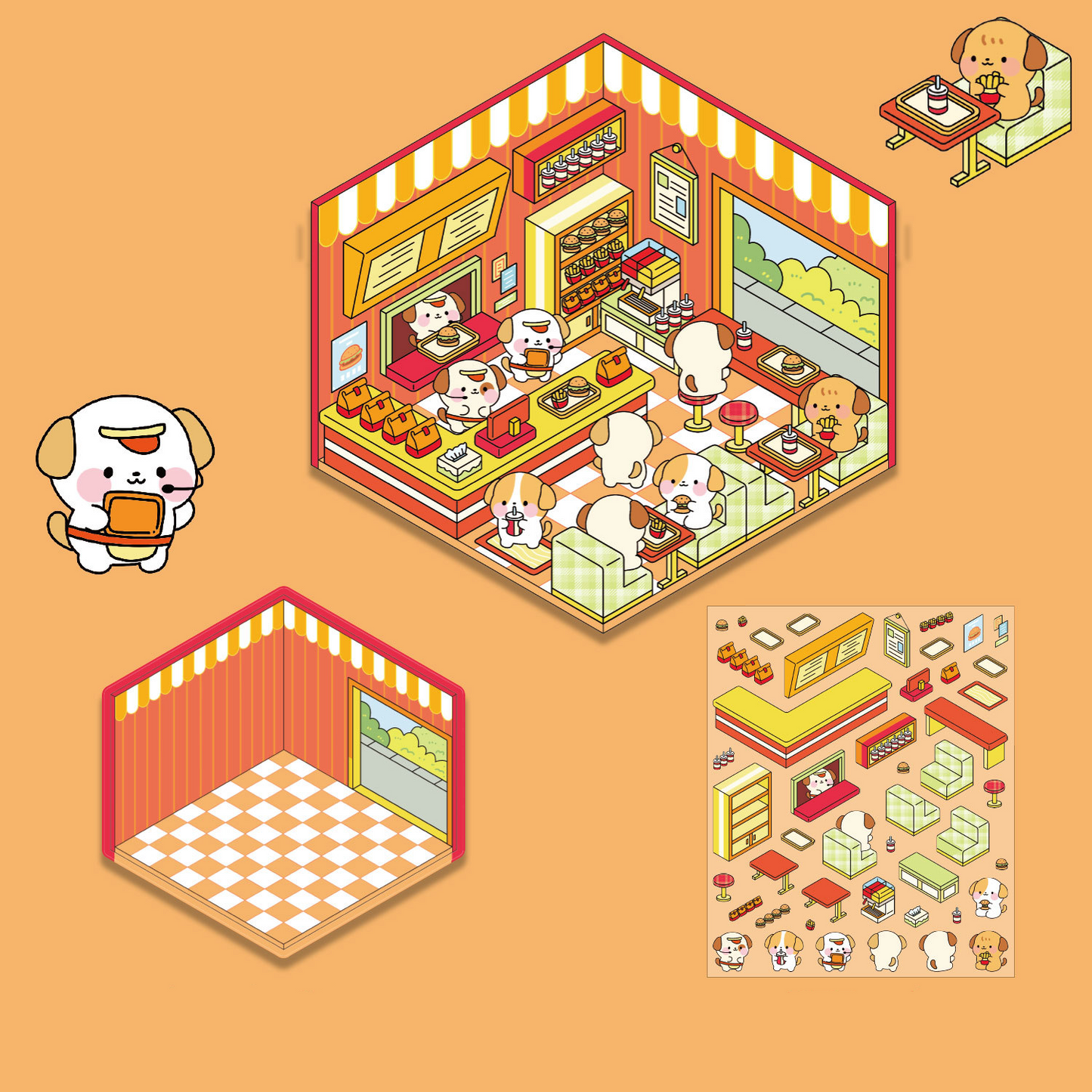 Puppy Life DIY 3D Sticker Collection - 14 Cute Miniature Scenes