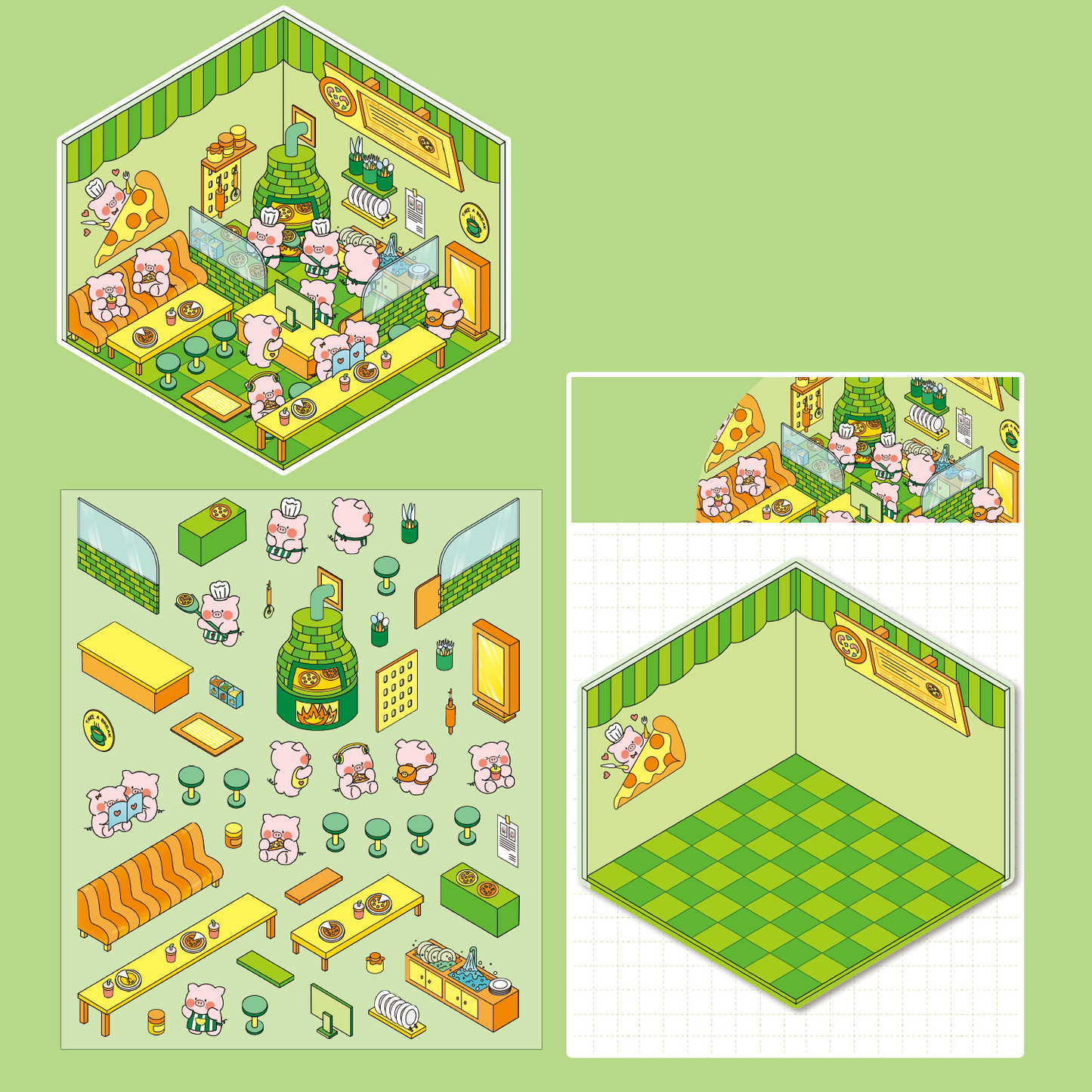 Puppy Life DIY 3D Sticker Collection - 14 Cute Miniature Scenes
