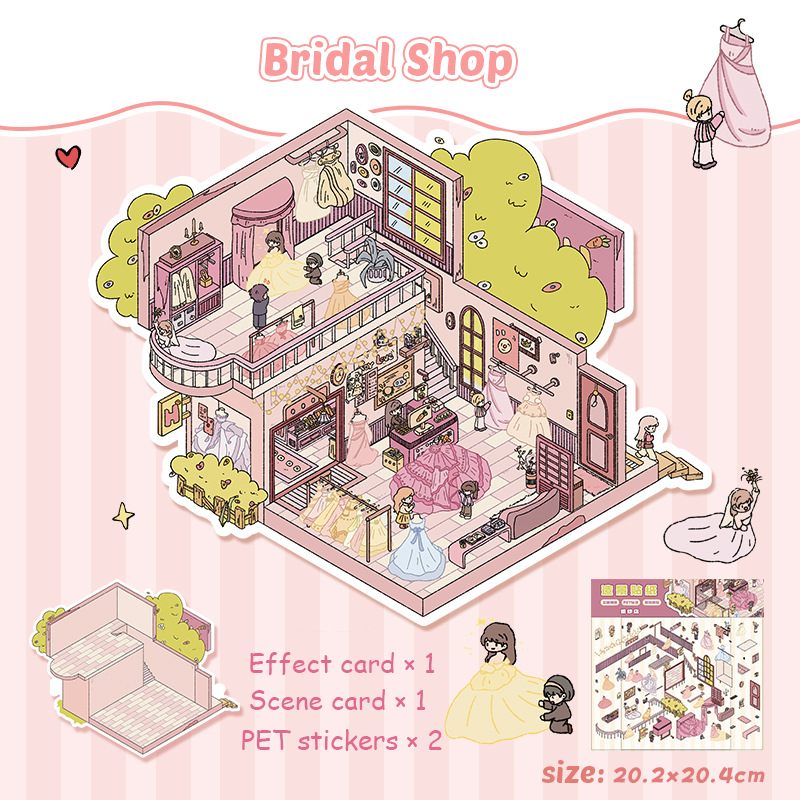 Wedding Collection DIY 3D Scene Stickers 9 Unique Designs