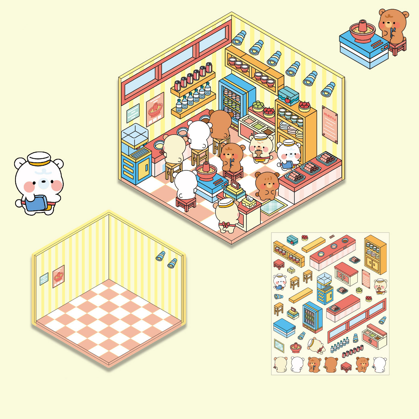 Puppy Life DIY 3D Sticker Collection - 14 Cute Miniature Scenes