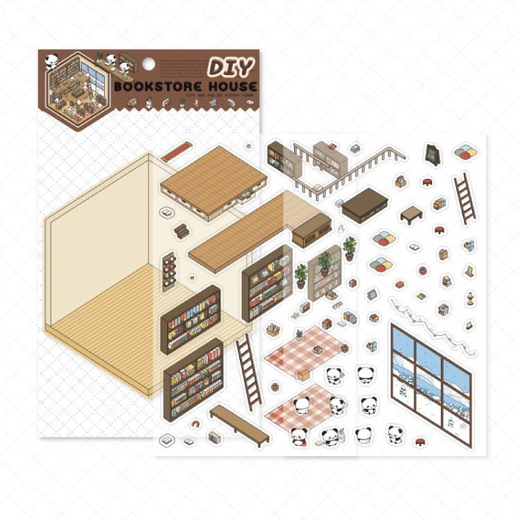 Panda Home Collection DIY 3D Scene Stickers 4 Cute Miniature Scenes