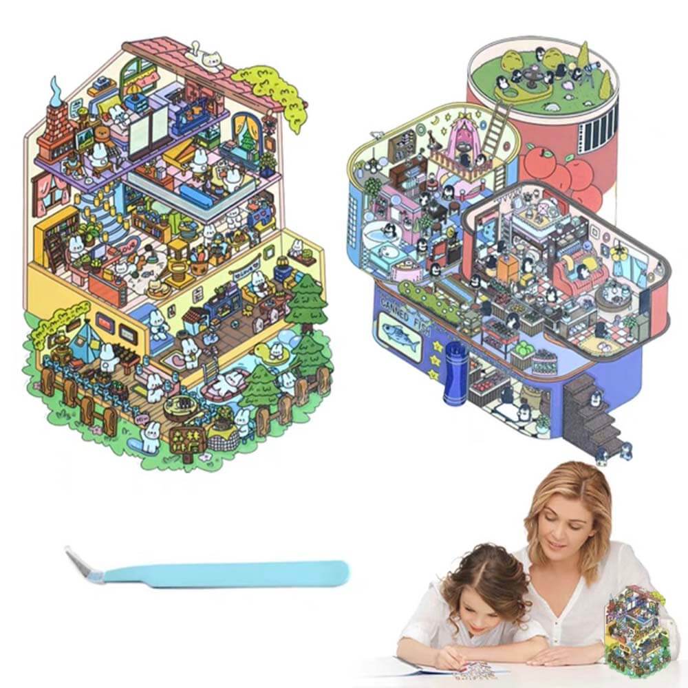 Fantasy House 1.0 DIY 3D Scene Stickers 2 Cute Miniature Scenes