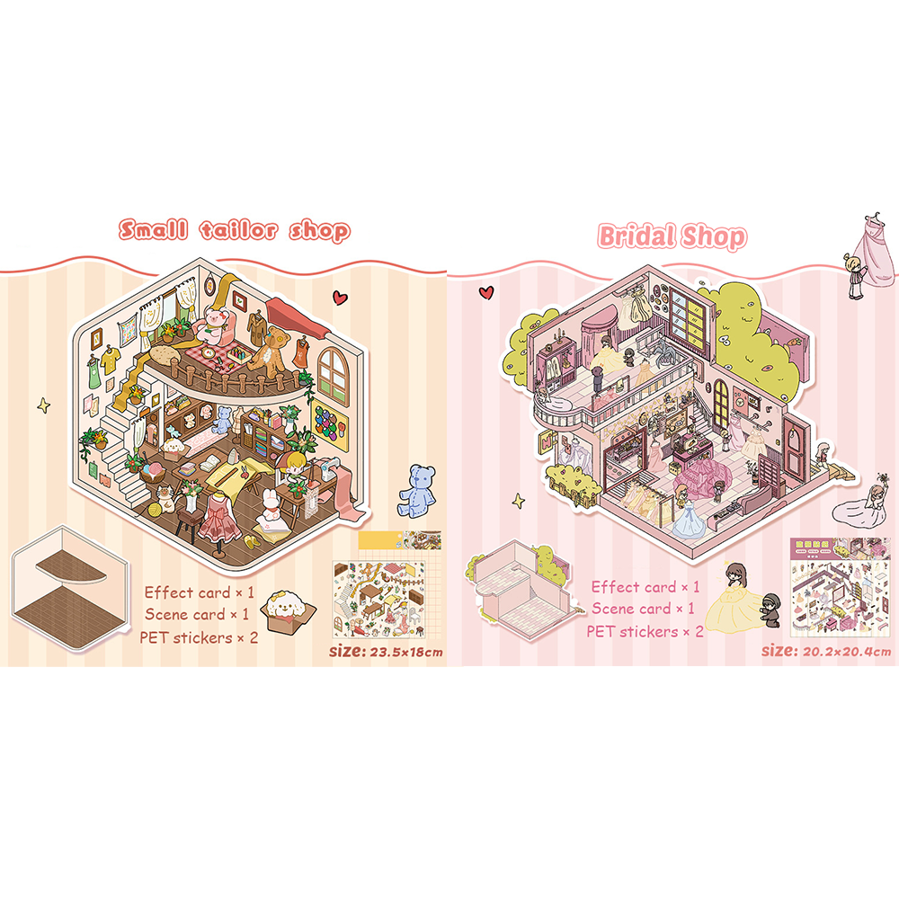 Clothing Store DIY 3D Sticker Collection 2 Cute Miniature Scenes
