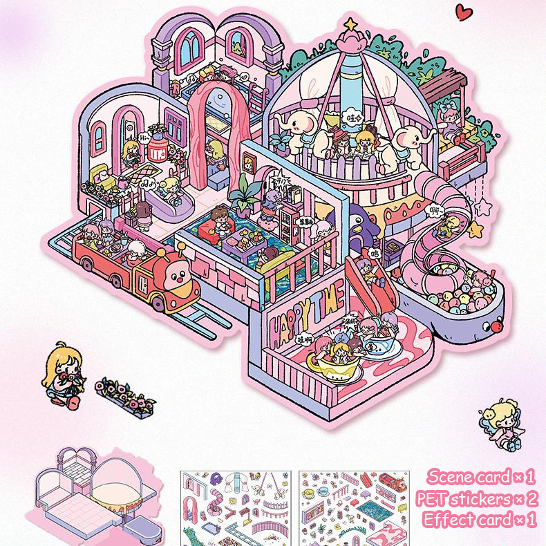 Children's World DIY 3D Scene Stickers 2 Cute Miniature Scenes