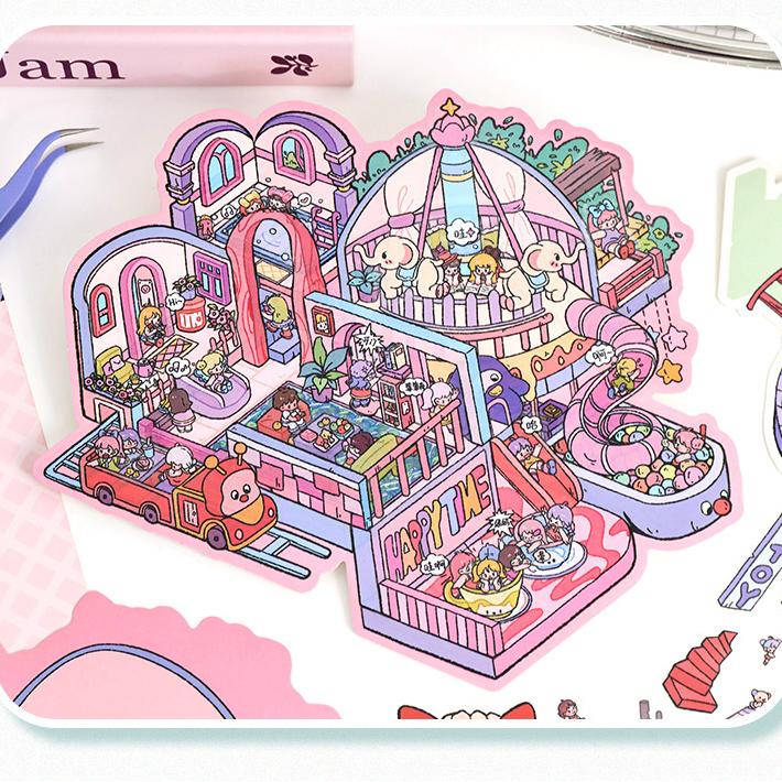 Children's World DIY 3D Scene Stickers 2 Cute Miniature Scenes