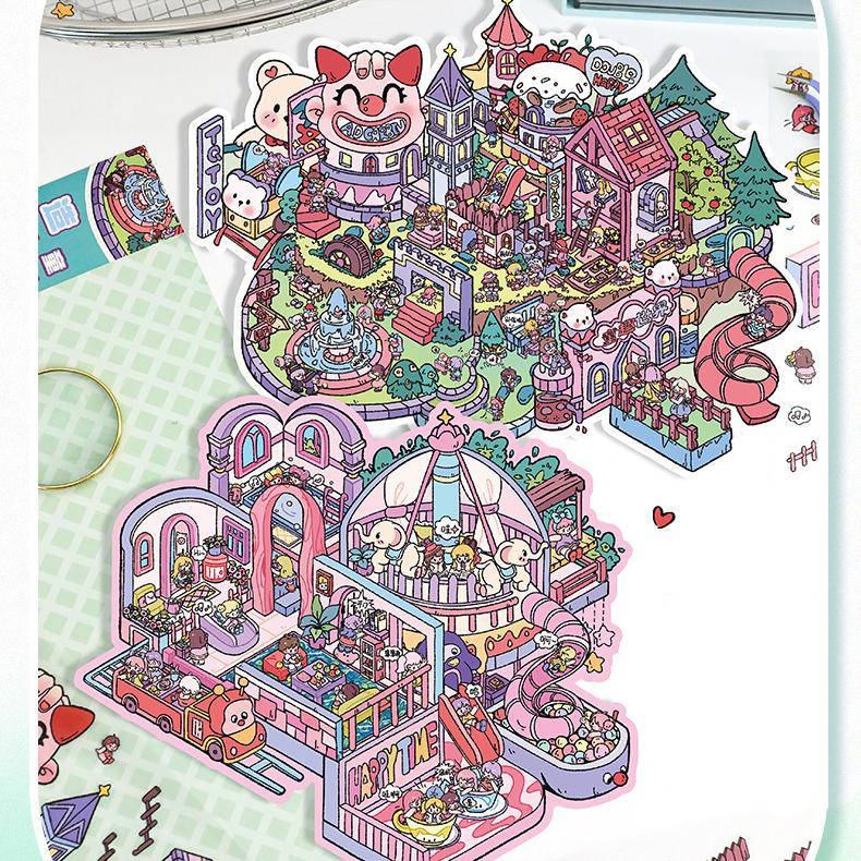 Children's World DIY 3D Scene Stickers 2 Cute Miniature Scenes