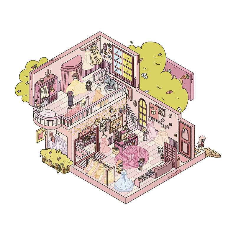 Clothing Store DIY 3D Sticker Collection 2 Cute Miniature Scenes