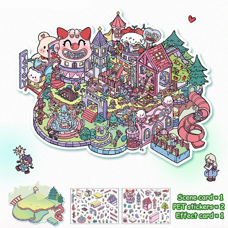 Children's World DIY 3D Scene Stickers 2 Cute Miniature Scenes