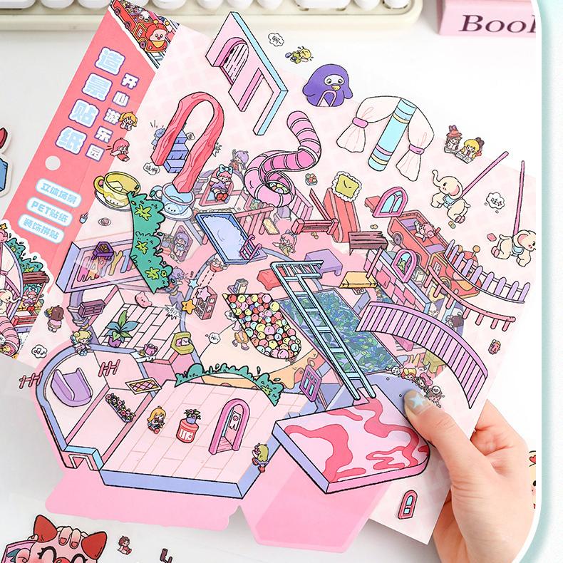 Children's World DIY 3D Scene Stickers 2 Cute Miniature Scenes